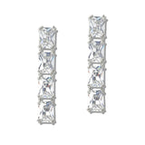 110250, SQUARE CUBIC ZIRCONIA ACCENT DROP EARRING
