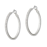110251, CUBIC ZIRCONIA PAVE INSIDE OUT HOOP EARRING