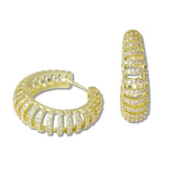 110252, PAVE CUBIC ZIRCONIA CUTOUT HOOP EARRING