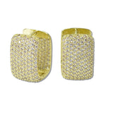 110253, ROUNDED SQUARE PAVE CUBIC ZIRCONIA EARRING