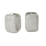 110253, ROUNDED SQUARE PAVE CUBIC ZIRCONIA EARRING