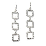 110257, HAMMERED CUTOUT SQUARE DANGLE EARRING