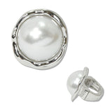 Hammered Accent Bold Pearl Stretch Ring - view 2