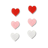 110357, GLITTER ACRYLIC HEART STUD EARRING SET