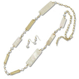 110388, HAMMERED AND CELLULOID ACETATE RECTANGULAR LONG NECKLACE wholesale fashion jewelry - GOOD FEELINGS, INC
