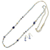 110390, ELEGANT NATURAL STONE BEADED LONG NECKLACE wholesale fashion jewelry - GOOD FEELINGS, INC