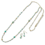 110390, ELEGANT NATURAL STONE BEADED LONG NECKLACE wholesale fashion jewelry - GOOD FEELINGS, INC