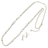 110390, ELEGANT NATURAL STONE BEADED LONG NECKLACE wholesale fashion jewelry - GOOD FEELINGS, INC