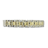 110406, 14K GOLD PLATED TWO TONE WATCH LINK BANGLE BRACELET wholesale fashion jewelry - GOOD FEELINGS, INC