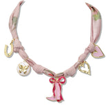 110429, PRETTY IN PINK COWGIRL CHARM SCARF NECKLACE