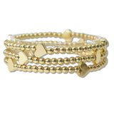 110439, HEART ACCENT MULTI LAYERED BEADED STRETCH BRACELET