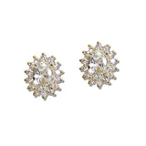 110443, OVAL CUT PREMIUM CUBIC ZIRCONIA HALO STUD EARRINGS