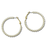 40MM Minimal Brass Beaded Hoop Earrings