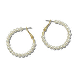30MM Minimal Brass Beaded Hoop Earrings - view 2
