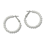 30MM Minimal Brass Beaded Hoop Earrings