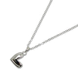 110467, BUBBLE HEART CHARM STAINLESS STEEEL NECKLACE