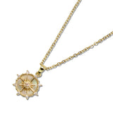 110468, SHELL COMPASS STAINLESS STEEL NECKLACE