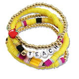 110470, TEACHER APPRECIATION MULTI LAYERED BEADED STRETCH BRACELET