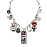 110487, WESTERN HERITAGE MULTI CHARM STATEMENT NECKLACE wholesale fashion jewelry - GOOD FEELINGS, INC