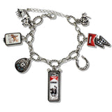 110496, WESTERN COWBOY HERITAGE MULTI CHARM BRACELET wholesale fashion jewelry - GOOD FEELINGS, INC