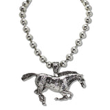 110506, WESTERN RUNNING HORSE STATEMENT NECKLACE wholesale fashion jewelry - GOOD FEELINGS, INC