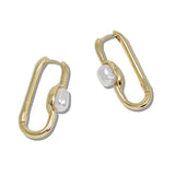 110534, FRESHWATER PEARL ACCENT OBLONG EARRINGS wholesale fashion jewelry - GOOD FEELINGS, INC