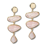 110543, ORGANIC RESIN AND GOLD TIERED DROP EARRINGS wholesale fashion jewelry - GOOD FEELINGS, INC