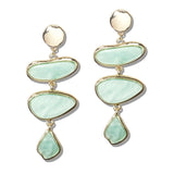 110543, ORGANIC RESIN AND GOLD TIERED DROP EARRINGS wholesale fashion jewelry - GOOD FEELINGS, INC