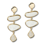 110543, ORGANIC RESIN AND GOLD TIERED DROP EARRINGS wholesale fashion jewelry - GOOD FEELINGS, INC