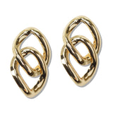 110563, BOLD INTERLOCKING GEO POST EARRINGS