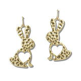 110570, HAMMERED EASTER BUNNY HEART EARRINGS