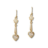110593, CRYSTAL HEART AND FLOWER DANGLE EARRINGS