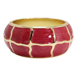 110596, TEXTURED ENAMEL GEOMETRIC BANGLE BRACELET