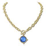 110618, GEOMETRIC FACETED TOGGLE NECKLACE
