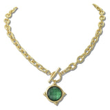110618, GEOMETRIC FACETED TOGGLE NECKLACE