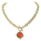 110618, GEOMETRIC FACETED TOGGLE NECKLACE