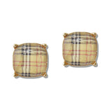 110644, PLAID RESIN SQUARE STUD EARRINGS