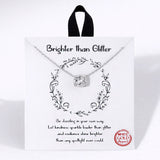 110654, BRIGHTER THAN GLITTER DAINTY SQUARE CUBIC ZIRCONIA NECKLACE