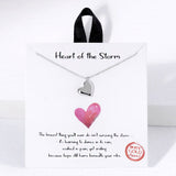 110656, HEART OF THE STORM DAINTY VALENTINES HEART CHARM NECKLACE