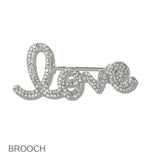 110671, CRYSTAL ENCRUSTED VALENTINE LOVE BROOCH PIN