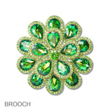 110672, TEARDROP SHAPED CRYSTAL FLORAL BROOCH wholesale fashion jewelry - GOOD FEELINGS, INC