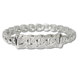 110686, 14K GOLD PLATED CRYSTAL CUBIC ZIRCONIA PAVE LINK BRACELET