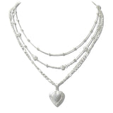 110699, 3 PIECE VALENTINE HEART LOCKET AND PEARL NECKLACE SET