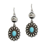 110734, WESTERN TURQUOISE SUNBURST DROP EARRINGS wholesale fashion jewelry - GOOD FEELINGS, INC