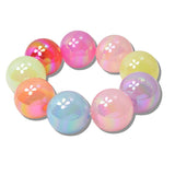 110760, BOLD RAINBOW GLOSSY BUBBLE BEAD STRETCH BRACELET