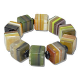 110762, GEOMETRIC ACETATE CUBE STRETCH BRACELET