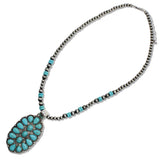 110771, WESTERN TURQUOISE PENDANT BEADED LONG NECKLACE wholesale fashion jewelry - GOOD FEELINGS, INC