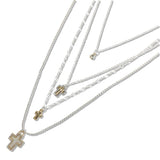 110772, CROSS CHARM MULTI LAYERED LONG NECKLACE