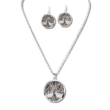 110775, ROUND TREE OF LIFE MOTHER OF PEARL PENDANT NECKLACE wholesale fashion jewelry - GOOD FEELINGS, INC