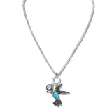110779, WESTERN HUMMINGBIRD TURQUOISE PENDANT NECKLACE wholesale fashion jewelry - GOOD FEELINGS, INC
